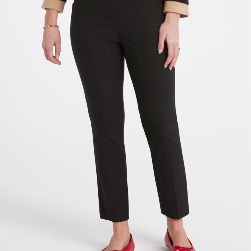 Elegant Black Straight Leg Women's Pants